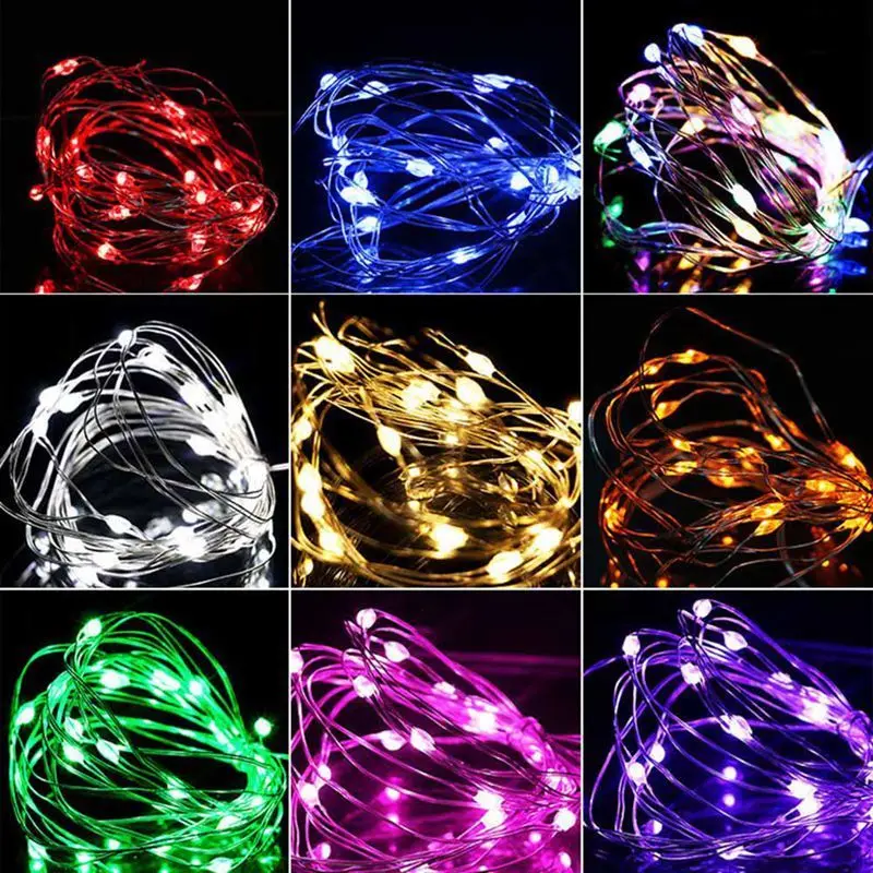 2M LED String Light Battery Garland Copper Wire Fairy Christmas Decoration Festoon Bulb For New Year Wedding Brithday Party Lamp hanging fairy lights