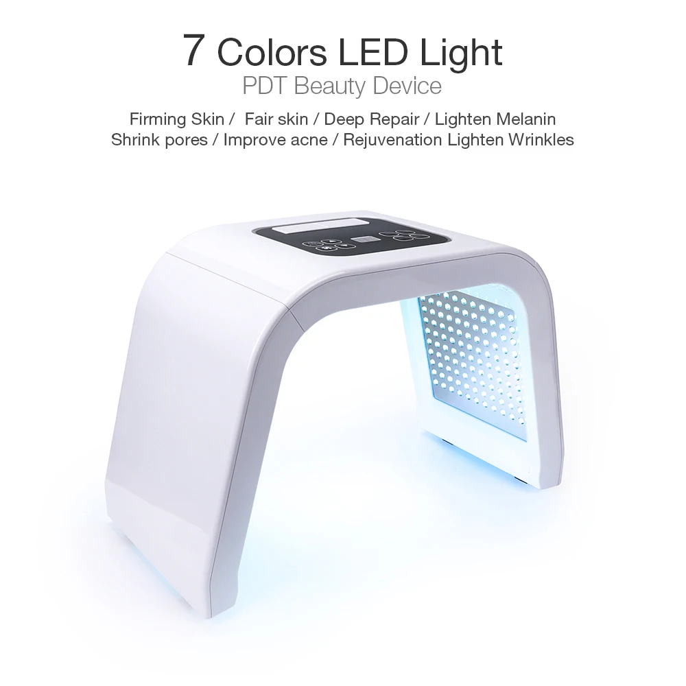 Tanie Pro 7 kolory LED Photon maska terapia światłem PDT lampa urządzenie kosmetyczne leczenie skóry dokręcić urządzenie do usuwania trądziku twarzy przeciwzmarszczkowy