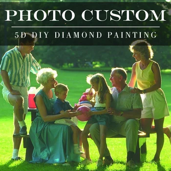 

Photo Custom Family 5d DIY diamond painting kit full drill diamond embroidery stitch Handmade Gift Wedding Decor for Home