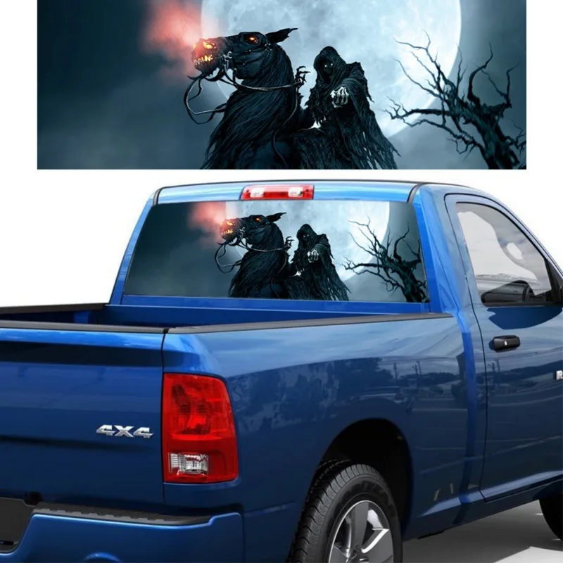 135*36cm car sticker Grim Reaper Horse Skull Head Car SUV Rear Window Label Windshield Sticker Decal | Автомобили и мотоциклы