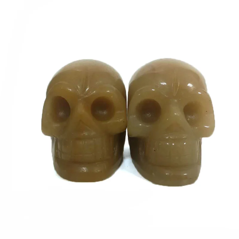 Натуральная яшма ручной резной кварцевый череп статуи реалистичные фэн-шуй исцеление подарок ремесла домашний орнамент коллекционная
