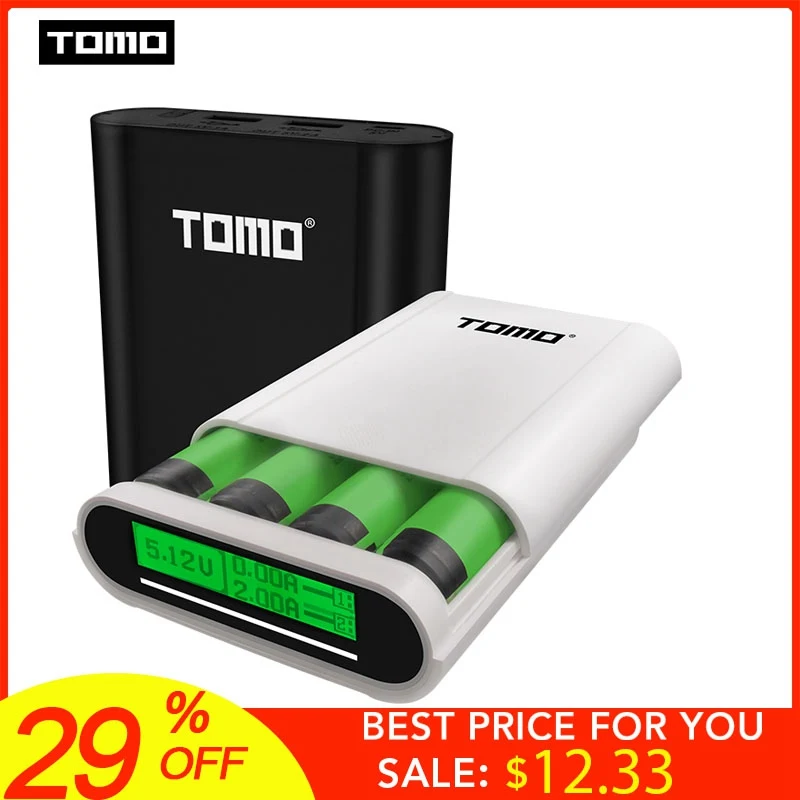 Comprar Domo M4 4x18650 Li ion USB cargador de batería inteligente portátil LCD móvil Banco de la energía de la batería de doble salida de carga inteligente