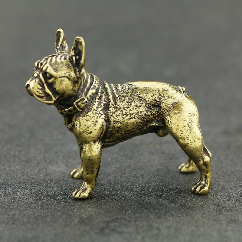 Charm Dog Pendant Necklace Statue Crafts Ornament Figurine Hanging Accessories Vintage Brass Home Office Car Desk Decoration