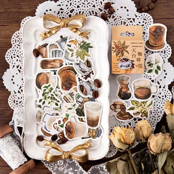 

46 Pcs/box Retro Rooftop Coffee House Bullet Journal Decorative Stationery Stickers Scrapbooking DIY Diary Album Stick Lable
