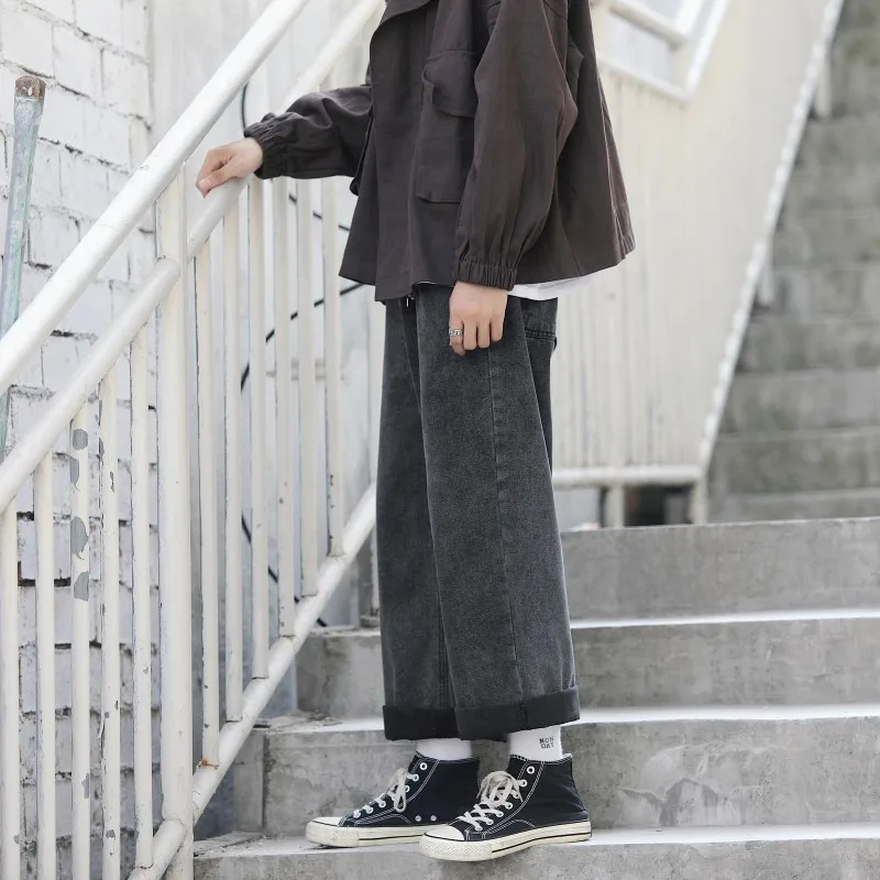 

Large Size Autumn Loose-Fit Jeans Trousers Straight-Cut Casual Pants Versatile Japanese-style BF Style Loose Pants NK
