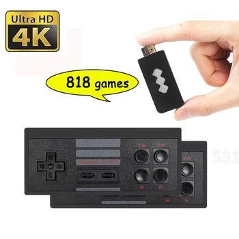 

818 4K Games USB Wireless Console Classic Game Stick Video Game Console 8 Bit Mini Retro Controller HDMI Output Dual Player HD