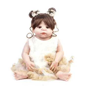 

BM0064 Funny Soft Body Silicone Lifelike Dress Reborn Baby Doll Toy Clothes Set For Girls Early Education Toys