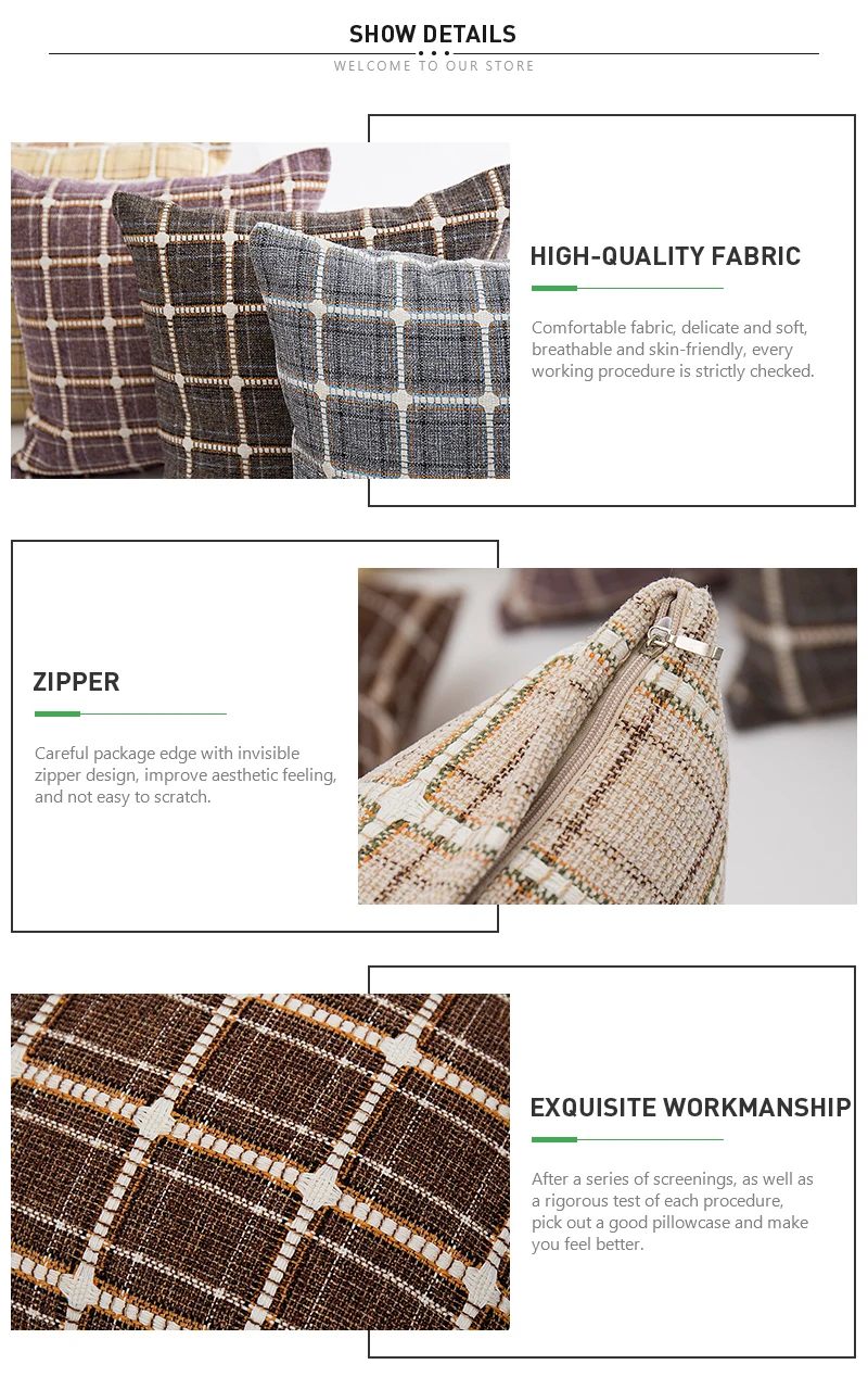 Home dec 45*45 см кофейно-коричневые Чехлы для подушек без внутренней хлопково-льняные, для дивана орнамент плед узор Подушка наволочки X117