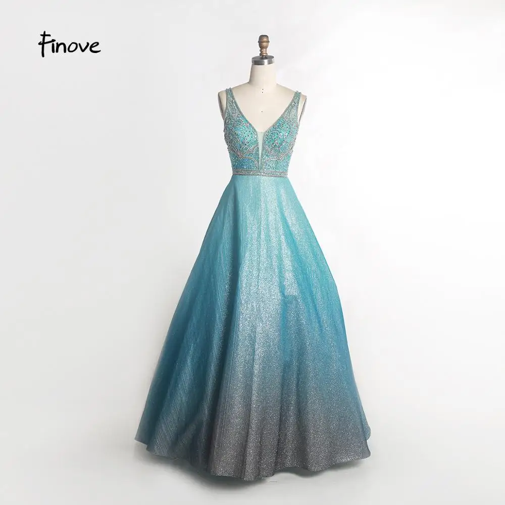Finove, новое вечернее платье, длинное, v-образный вырез, светоотражающее платье, бисероплетение, кристаллы, блестки, длинная длина, линия, женские платья размера плюс