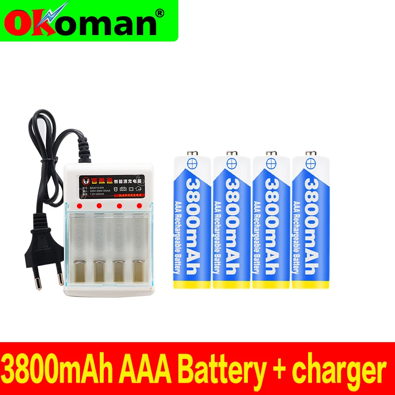 Figh качество 1 2 V 3800mAh NI MH AAA предварительно Заряженная аккумуляторная батарея aa для