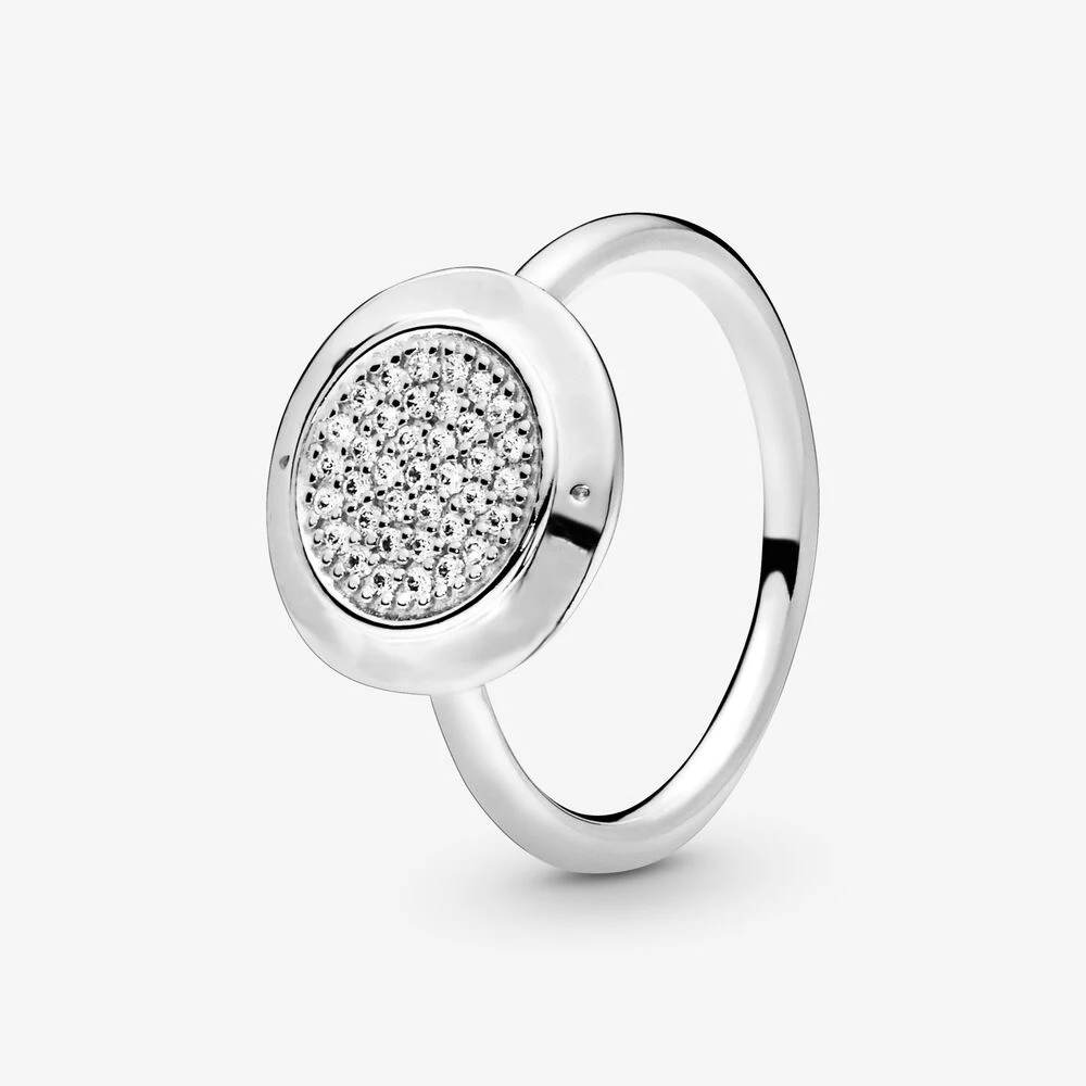 Новые DIY Подарочные подлинные 925 пробы серебряные кольца ПАВЕ блестящие