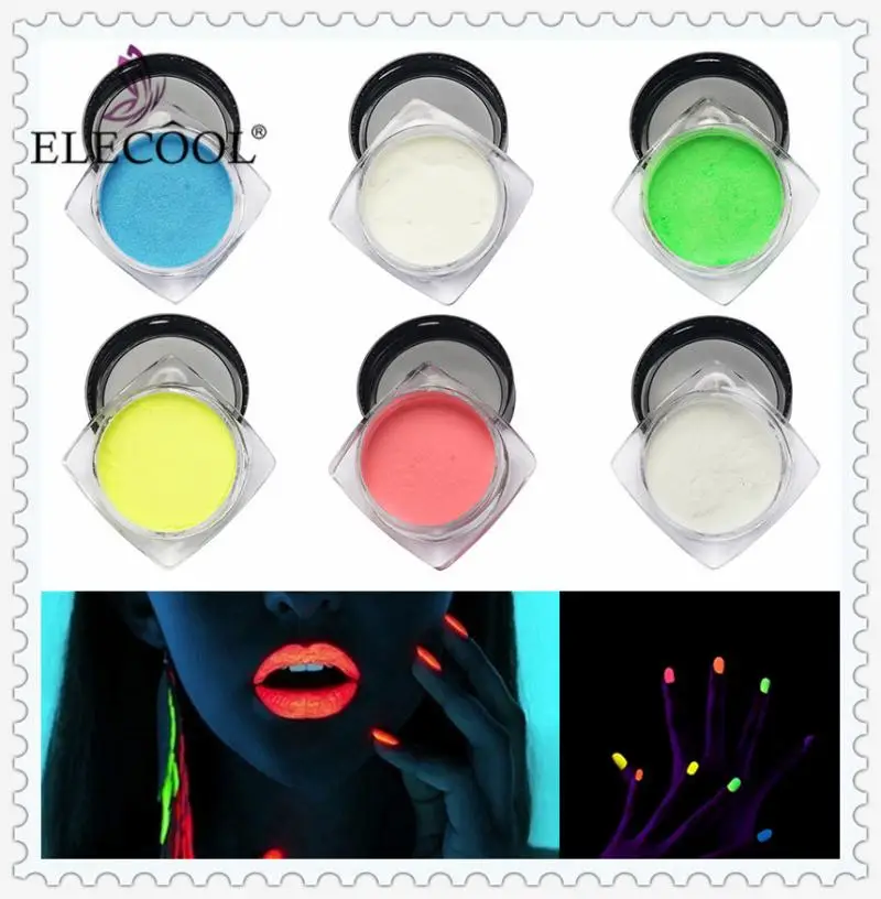 Elecool Luminous Powder Nails Powder Pigments Glow In The Dark Powder 6