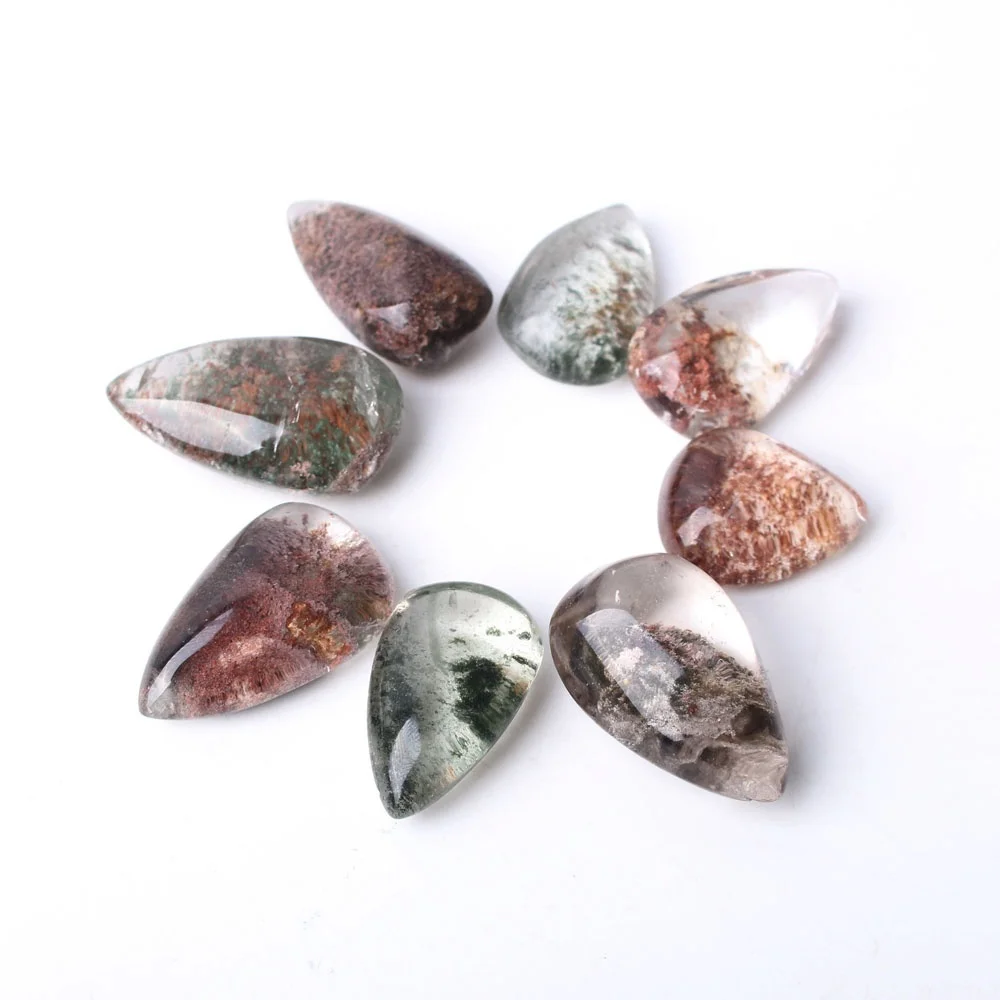 5/10 pcs Natural Rare Clear Beautiful Water Drop-shaped Ghost Crystal Quartz Tear Phantom Seed Pendant Polished Diy | Дом и сад