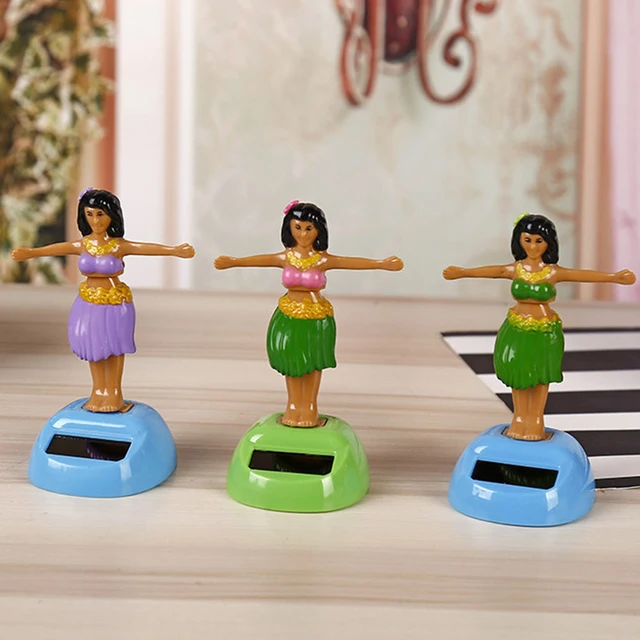 Car Decoration Dancing Doll Car Accessories Solar Power Toy Shaking Head Hawaii Swinging Animated Girl Car Ornament Car-styling 5