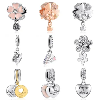 

S925 Pendant DIY Jewelry My Beautiful Wife Poetic Daisy Travel Cake Dangle Charm fit Pandora Bracelets
