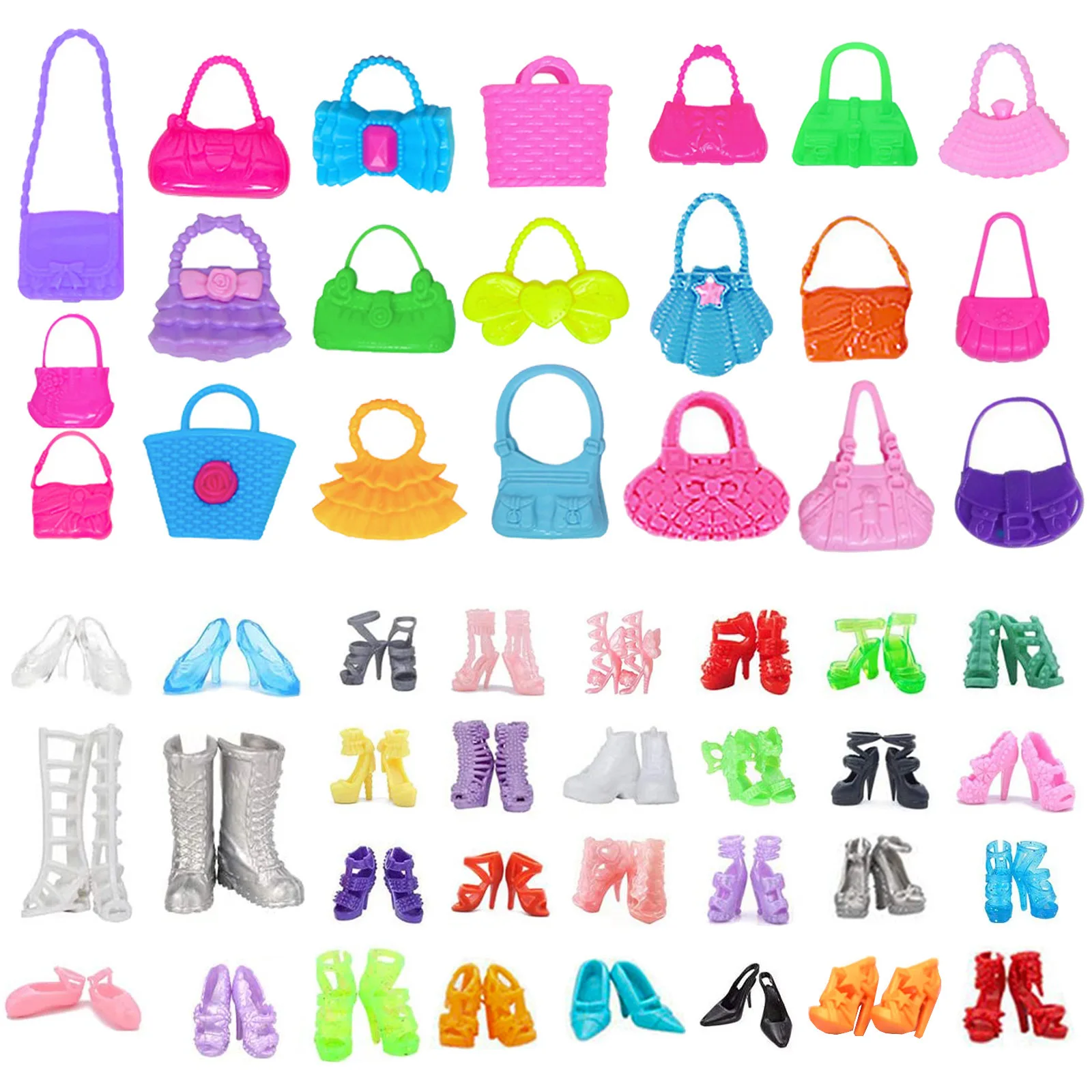 4sets2pairsShoes2BagsPrincessDollBootsKidsDIYPlayingDoll
