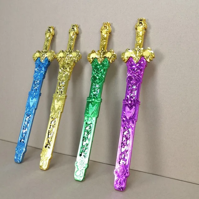 Plastic Sword Stage performance weapons Shangfang Sword Children's Toy Gold Green Blue Red 1