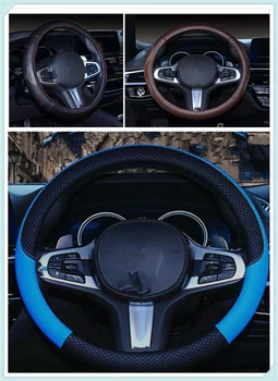 

Premium car steering wheel cover 38 cm or 15 inch leather PU for Ford Mad Evos Stealth Start iosis F-450 Verve