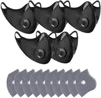 

Cycling Face Mask with Filters PM 2.5 Anti-Pollution Cycling Masks Activated Carbon Breathing Valve Bike Mouth Caps Mascarilla