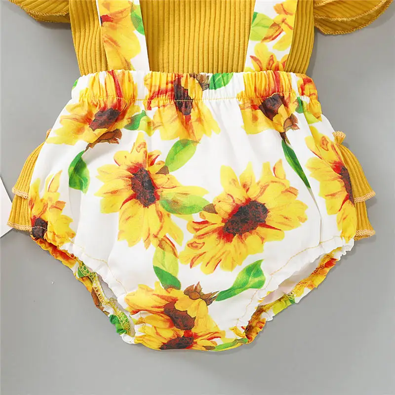 yellow color baby girl clothes set (6)