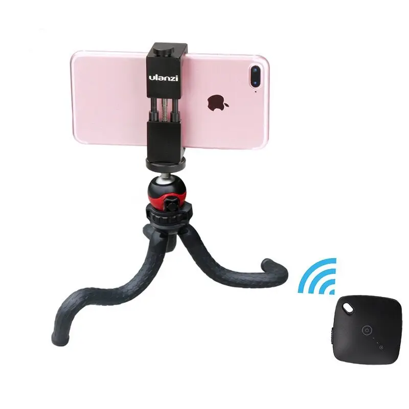 

Flexible Octopus Phone Tripod With Metal Phone Holder Adapter Mount Bluetooth Remote Control for iPhone Smartphone Gopro