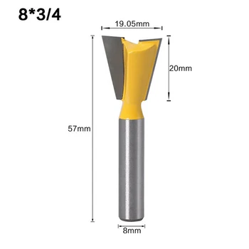

1/5pc Carbide Dovetail Router Bit Wood Milling Cutter Woodworking Tool 8mm Shank
