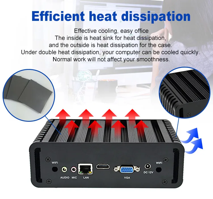 QINLAN i7 серийный мини-ПК без вентилятора с Intel Core i7 4500U, DDR3 ram 2 GB/4 GB/8 GB, Max m-SATA 256GB SSD, SATA 1 ТБ HDD Free HDMI