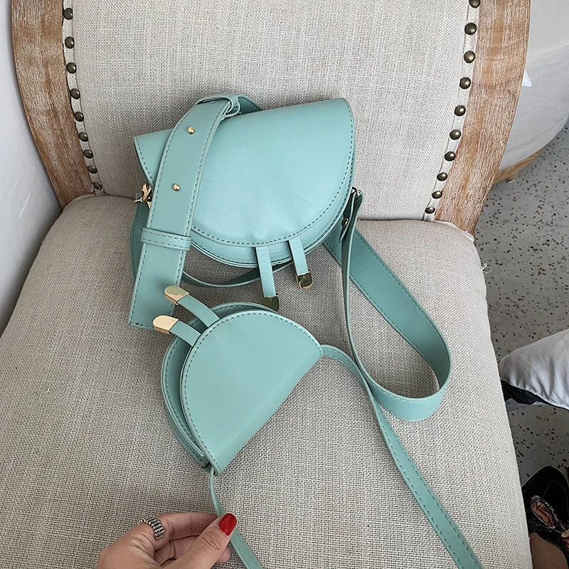 

Women'Bags Solid Color Pu Leather Saddle Bag 2019 Mini Simple Crossbody Shoulder Messenger Bags Female Purse Phone Handbags