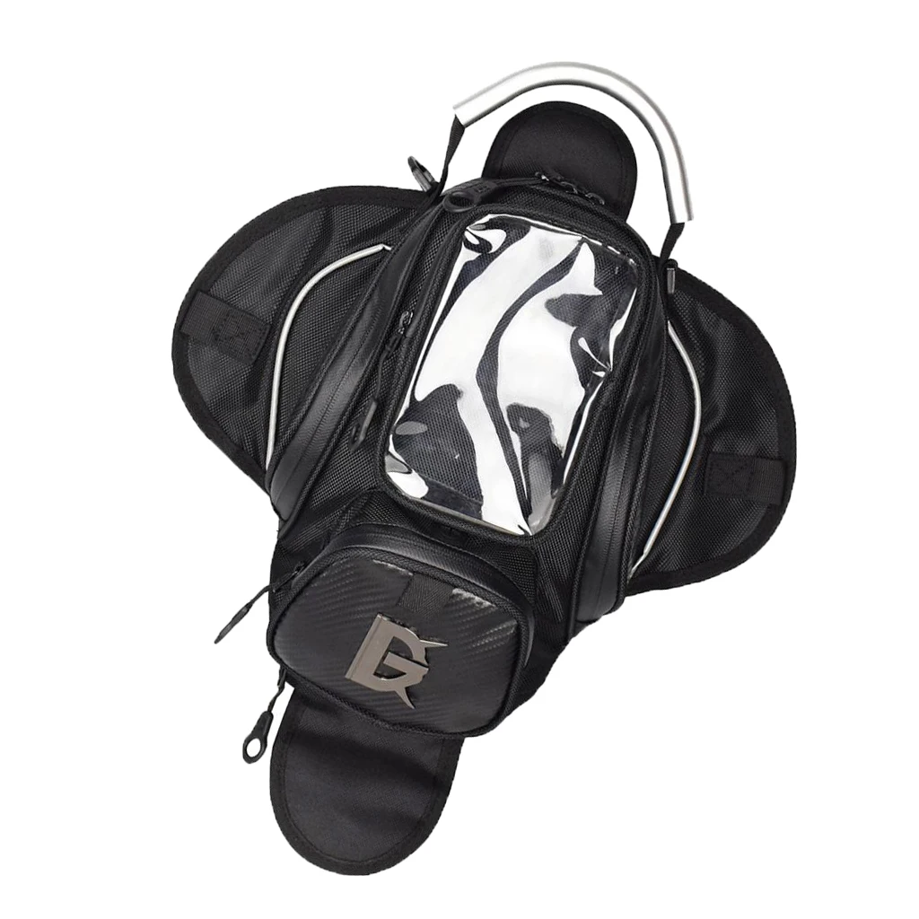 Motorcycle Tank Bag, Water Resistant Magnetic Gas Oil Fuel Tank Pack w/ Big Window Cell Phone Storage Pouch Touchscreen