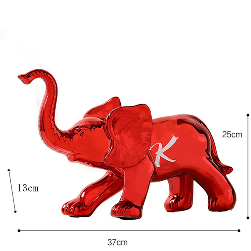 Красное металлическое покрытие элегантная статуэтка слона поп Искусство ремесло орнамент Керамика ремесло любовь подарок Рождественский подарок