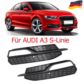 

MagicKit High Quality Pair Black Front Bumper Fog Light Grill Grilles For Audi A3 S-Line 2013-2017