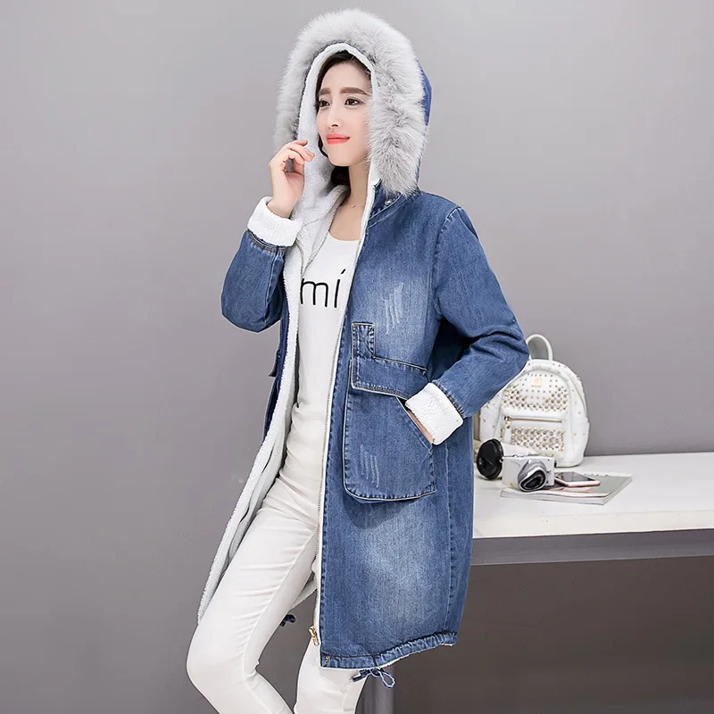 

Photo Shoot Cowboy Cotton Coat Women's Winter Coat Plus-sized Womenswear Size Large Version of Mid-length Brushed And Thick Wint