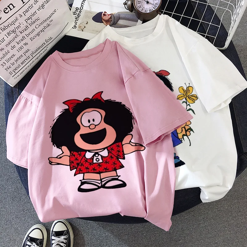 Футболка Mafalda женская с графическим принтом милая эстетичная рубашка в стиле