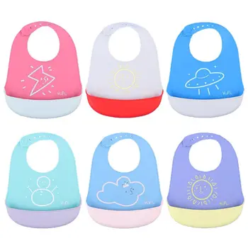 

Non-toxic Silicone Waterproof Baby Bibs Adjustable Newborn Saliva Towel Infants Feeding Food Catcher Bib Cloth