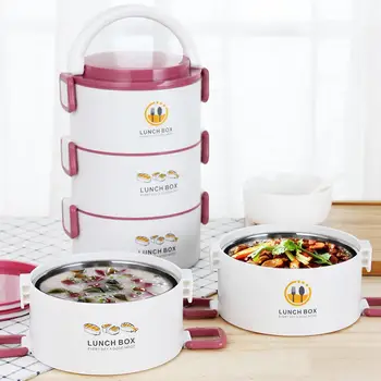 

900ml Three Layer Thermal Lunch Box Leakproof Stackable Salad Soup Bento Box Portable Container Box With Bag Workers Students