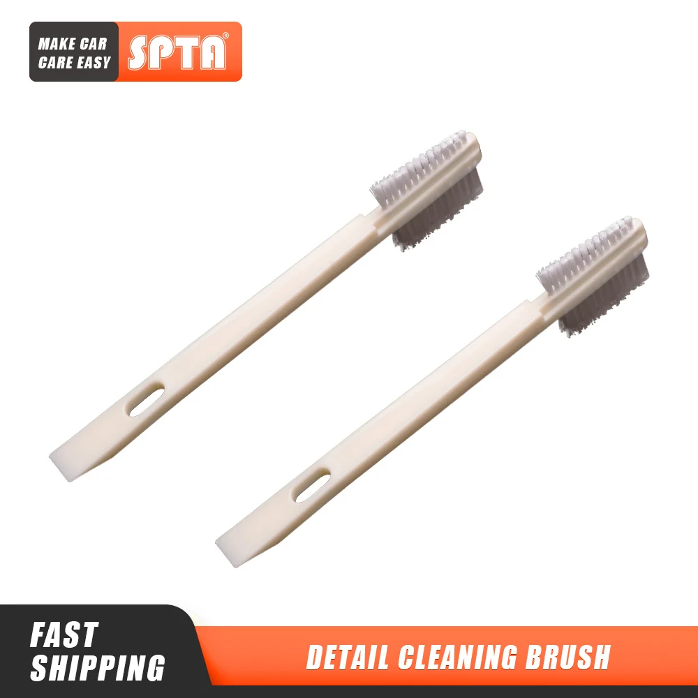 Spta 2pcs Double Head Engine Cleaning Brush Automobile Engine Oil Stains Cleaning Brush Window