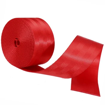 

3M-30M Red car seat belt Stronger polyester webbing racing modified 3C standard child safety belt universial car accessories