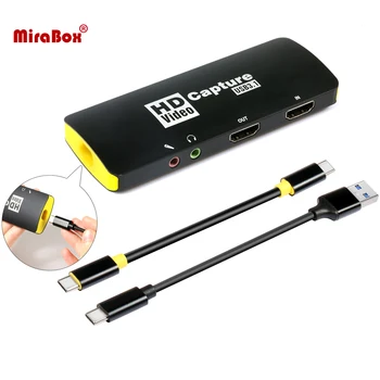 

Mirabox Game Capture Card,USB3.1 Type C HDMI Capture Card,1080P 60FPS HD Audio Video Capture Device for PS4 Switch OBS YouTube