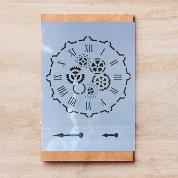 

A4 29cm Gear Clock Dial Point DIY Layering Stencils Wall Painting Scrapbook Coloring Embossing Album Decorative Template