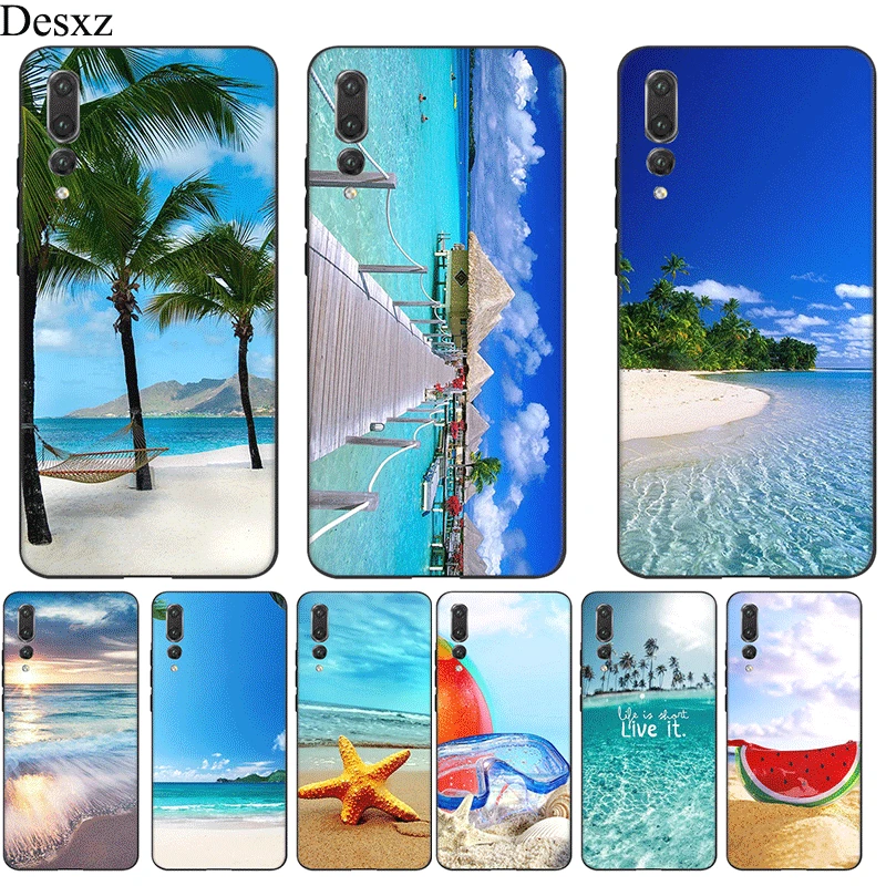 Mobile Phone Case For Huawei P30 P20 P10 P9 P8 Lite Pro P Smart Z Cover Summer Sea Sky Sandy Beach Tree Aloha Starfish Bag Shell | Мобильные