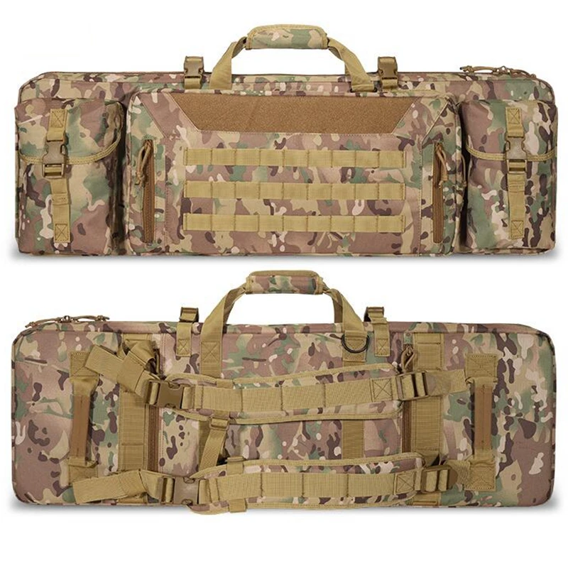Tactical Molle 115cm Double Rifle Bag M249 M4 AR 15 Gun Case Backpack