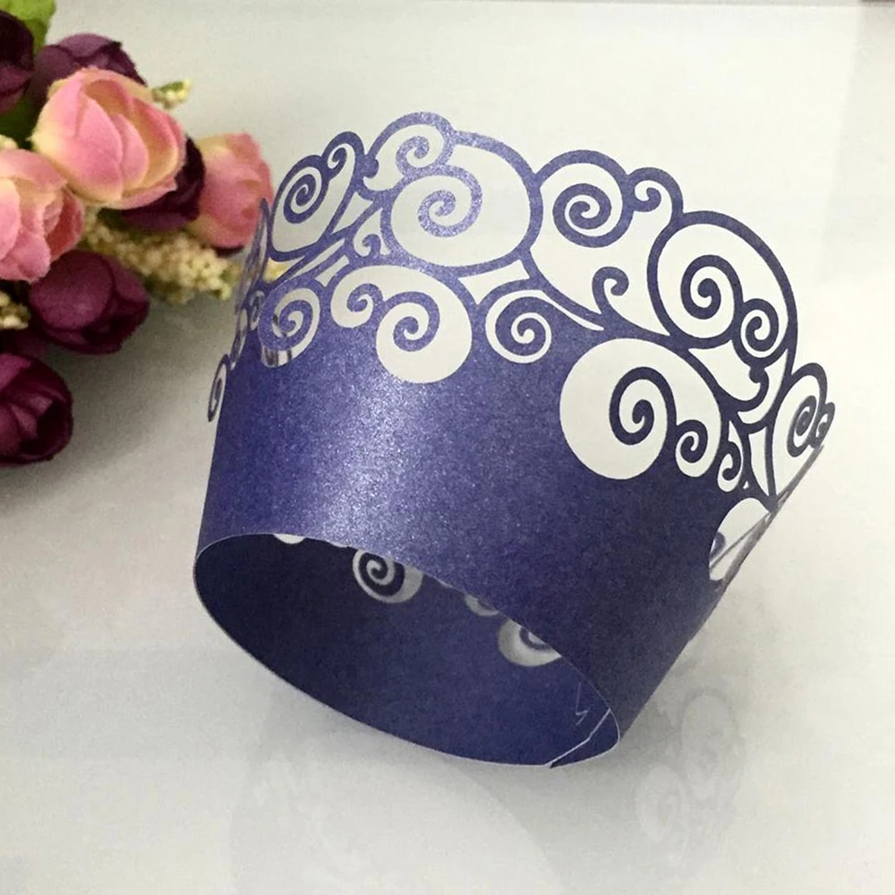 50pcs/lot Little Vine Lace Laser Cut Cupcake Wrapper Liner Baking Cup Hollow Paper Cake Cup DIY Baking Fondant Cupcake