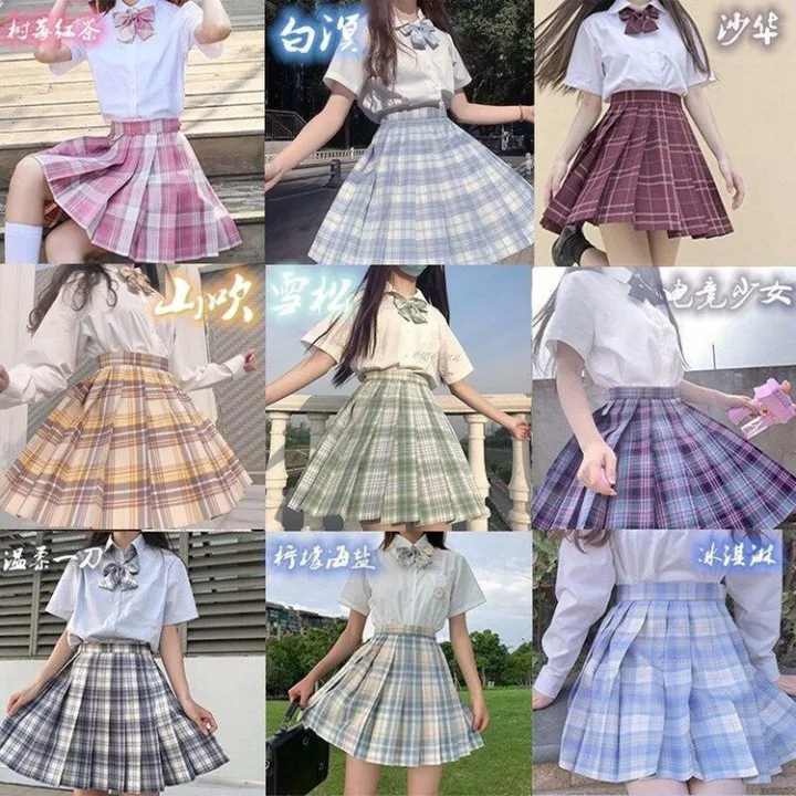 

summer women skirts high waist pleated plaid skirt harajuku cute korea girls faldas mini skirt tartan mini a-line Kawaii cosplay