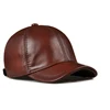 Spring Genuine Leather Baseball Sport Cap Hat Women's Men's Winter Warm Brand New Cow Skin Leather Newsboy Caps Hats 5 Colors 3
