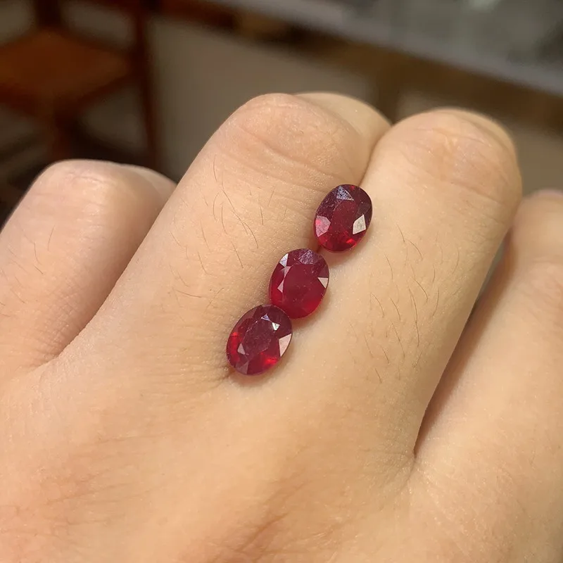 6*8mm Natural Ruby Loose Gemstone for Jewelry DIY 100% Real Natural