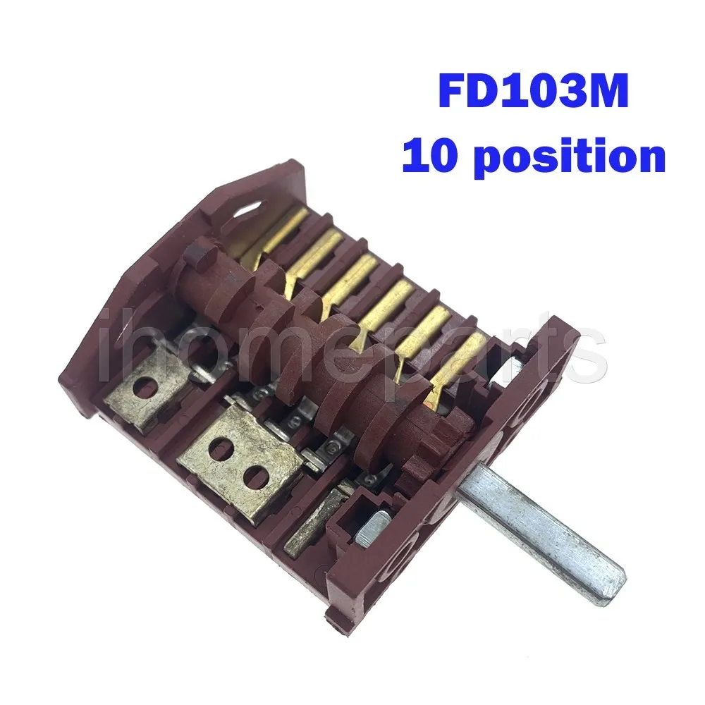 Description Picture 2 of itemBaumatic Oven Spare Parts Function Rotary Selector Switch 10 Position FD103M AC 250V 16A