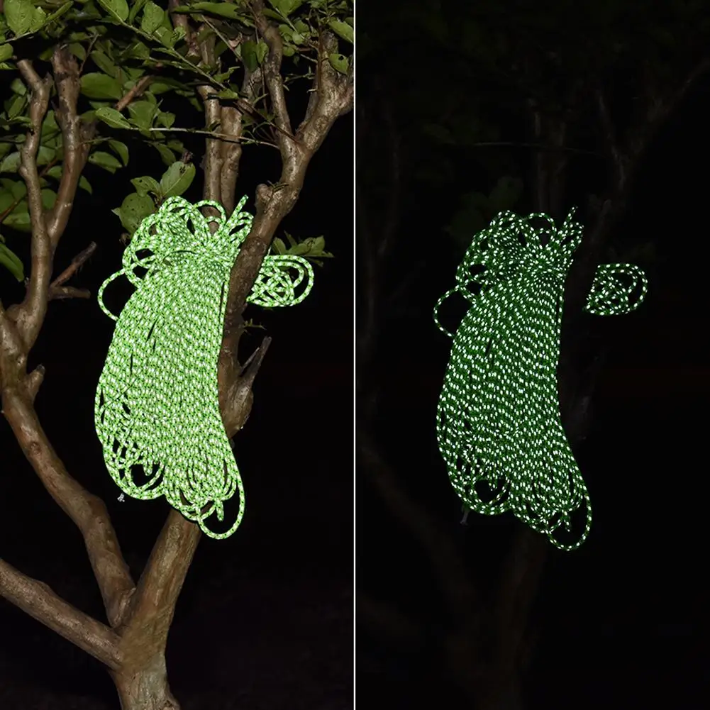 Multifunctional Outdoor Paracord Luminous Umbrella Rope Reflective Survival Rescue 50M