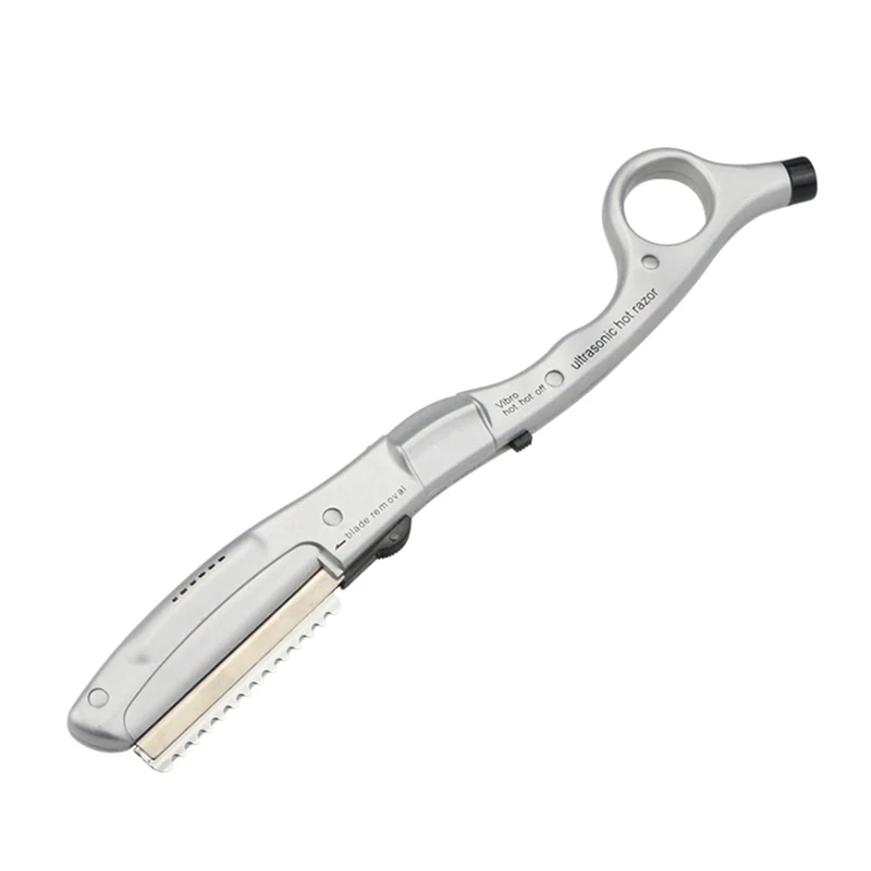 

Electric Hair Razor Ultrasonic Hot Vibrating Heating Razor For Haircut Human Hair Beauty Hair Extension Tool Us Plug