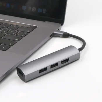 

WO Type-C to HDMI USB C HUB Type C to Multi USB 3.0 HUB HDMI Adapter Dock Support 4K Resolution for PC Mobile Phone