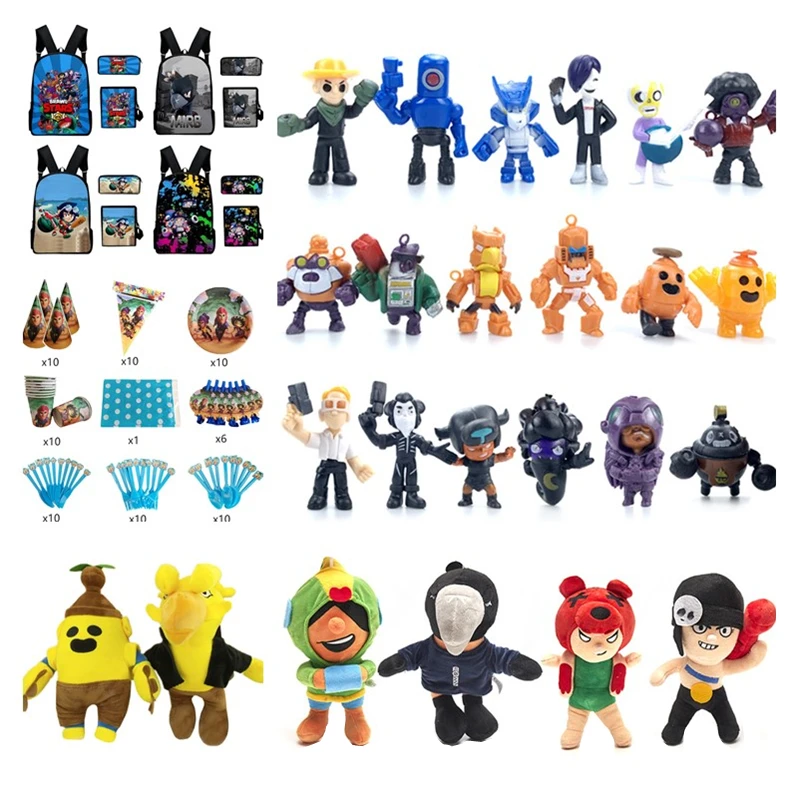

Brawl stars game birthday set plush toy schoolbag birthday decoration anime character Disney Spike Shirley child birthday gift